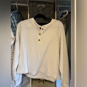 Old Navy white Button up knit shirt